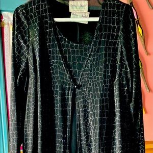 Delta Burke Cocktail Sleeveless Dress with Ling Sleeve Outer Jacket